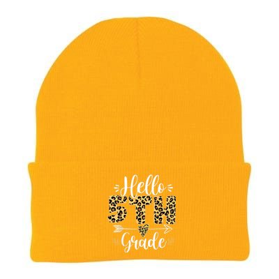 Hello 5th Fifth Grade Leopard Teacher Back To School Knit Cap Winter Beanie