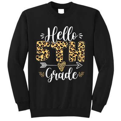 Hello 5th Fifth Grade Leopard Teacher Back To School Sweatshirt