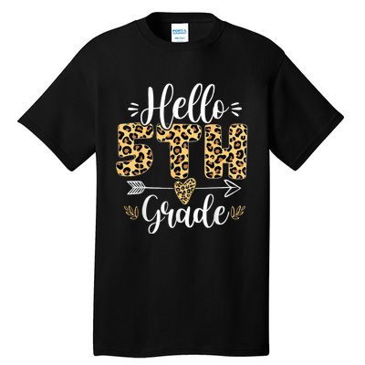 Hello 5th Fifth Grade Leopard Teacher Back To School Tall T-Shirt