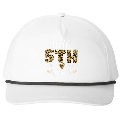 Hello 5th Fifth Grade Leopard Teacher Back To School Snapback Five-Panel Rope Hat