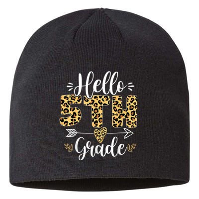 Hello 5th Fifth Grade Leopard Teacher Back To School Sustainable Beanie