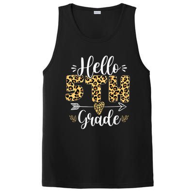 Hello 5th Fifth Grade Leopard Teacher Back To School PosiCharge Competitor Tank