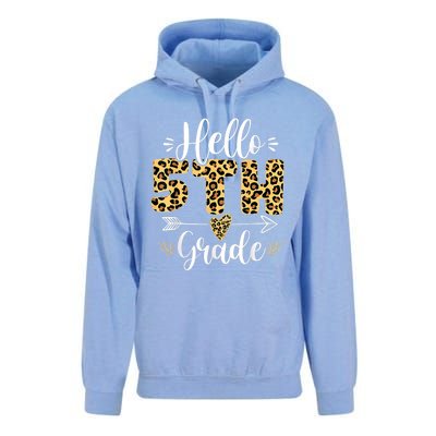 Hello 5th Fifth Grade Leopard Teacher Back To School Unisex Surf Hoodie