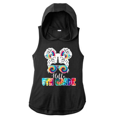 Hello 5th Grade Colorful Ladies PosiCharge Tri-Blend Wicking Draft Hoodie Tank