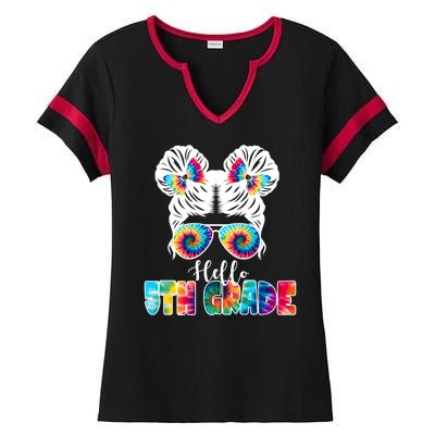 Hello 5th Grade Colorful Ladies Halftime Notch Neck Tee