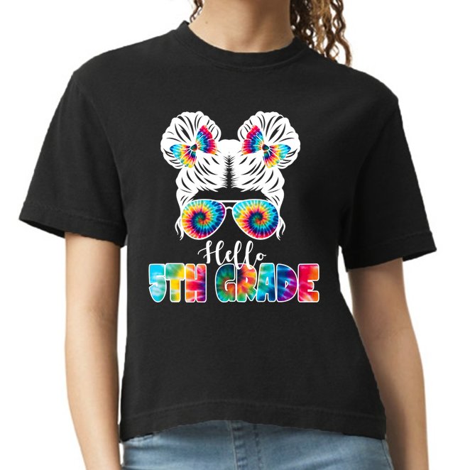 Hello 5th Grade Colorful Comfort Colors Boxy T-Shirt