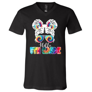 Hello 5th Grade Colorful V-Neck T-Shirt