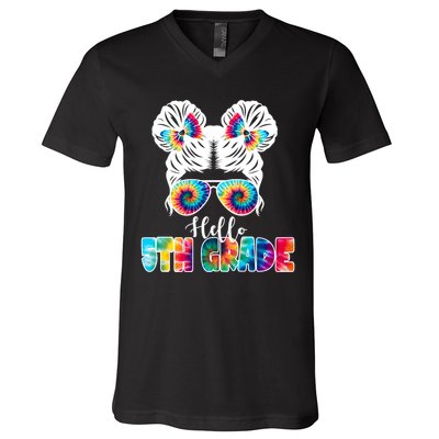 Hello 5th Grade Colorful V-Neck T-Shirt