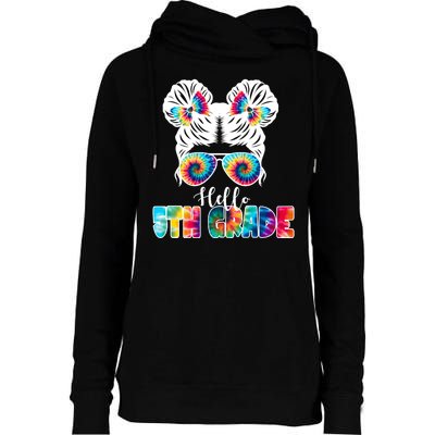 Hello 5th Grade Colorful Womens Funnel Neck Pullover Hood