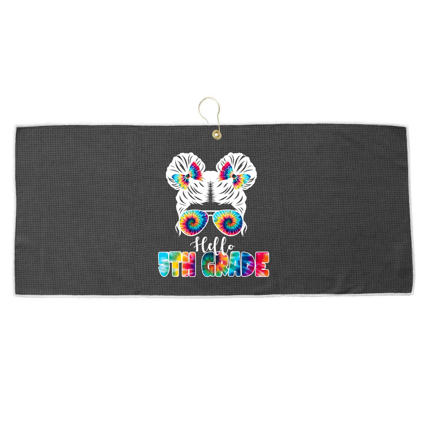 Hello 5th Grade Colorful Large Microfiber Waffle Golf Towel