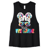 Hello 5th Grade Colorful Women's Racerback Cropped Tank