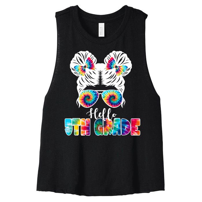 Hello 5th Grade Colorful Women's Racerback Cropped Tank