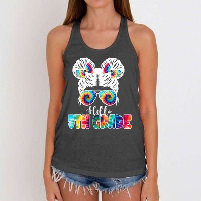 Hello 5th Grade Colorful Women's Knotted Racerback Tank