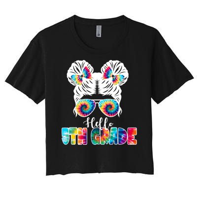 Hello 5th Grade Colorful Women's Crop Top Tee