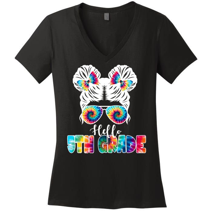 Hello 5th Grade Colorful Women's V-Neck T-Shirt