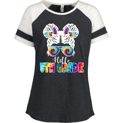 Hello 5th Grade Colorful Enza Ladies Jersey Colorblock Tee