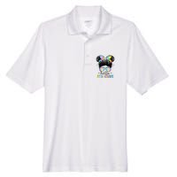 Hello 5th Grade Messy Hair Bun Back To School First Day Men's Origin Performance Pique Polo