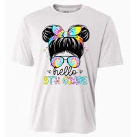 Hello 5th Grade Messy Hair Bun Back To School First Day Cooling Performance Crew T-Shirt