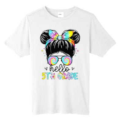 Hello 5th Grade Messy Hair Bun Back To School First Day Tall Fusion ChromaSoft Performance T-Shirt