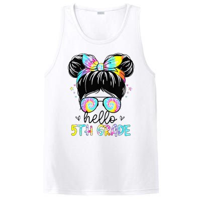 Hello 5th Grade Messy Hair Bun Back To School First Day PosiCharge Competitor Tank