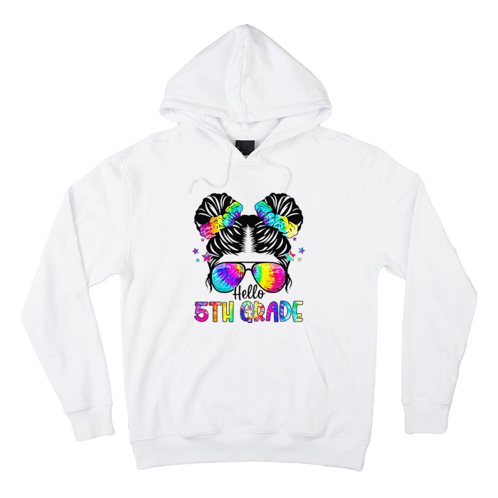 Hello 5th Grade Messy Bun Team Fifth Grade Back To School Hoodie