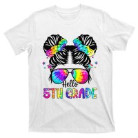 Hello 5th Grade Messy Bun Team Fifth Grade Back To School T-Shirt