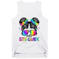 Hello 5th Grade Messy Bun Team Fifth Grade Back To School Tank Top