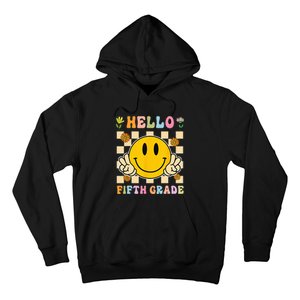 Hello 5th Grade Hippie Smile Face Fifth Grade Back To School Hoodie