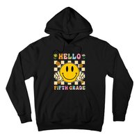 Hello 5th Grade Hippie Smile Face Fifth Grade Back To School Hoodie