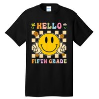 Hello 5th Grade Hippie Smile Face Fifth Grade Back To School Tall T-Shirt