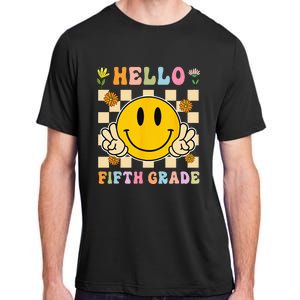 Hello 5th Grade Hippie Smile Face Fifth Grade Back To School Adult ChromaSoft Performance T-Shirt