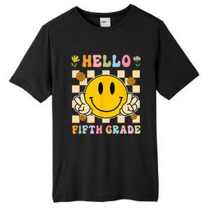 Hello 5th Grade Hippie Smile Face Fifth Grade Back To School Tall Fusion ChromaSoft Performance T-Shirt