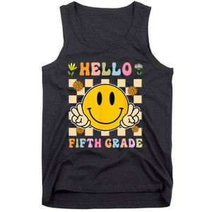 Hello 5th Grade Hippie Smile Face Fifth Grade Back To School Tank Top