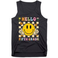 Hello 5th Grade Hippie Smile Face Fifth Grade Back To School Tank Top