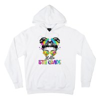 Hello 5th Grade Messy Hair Bun Back To School First Day Hoodie