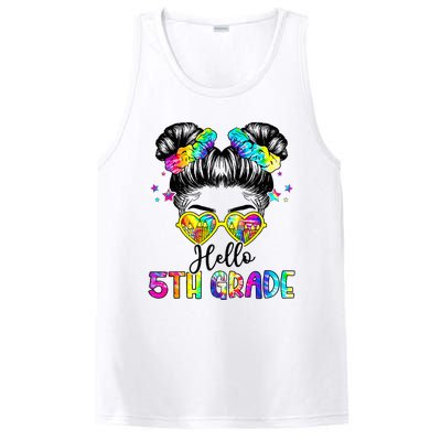 Hello 5th Grade Messy Hair Bun Back To School First Day PosiCharge Competitor Tank