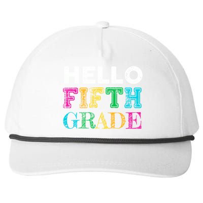 Hello 5Th Grade Teacher Back To School Gift Fifth Gift Cute Gift Snapback Five-Panel Rope Hat