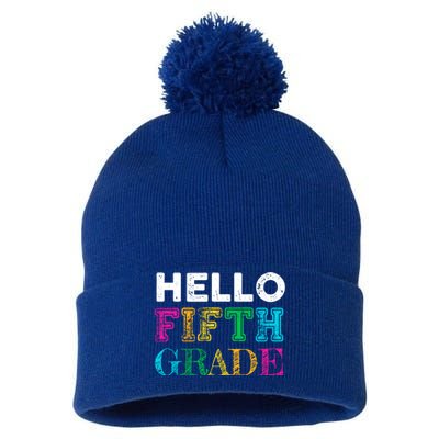 Hello 5Th Grade Teacher Back To School Gift Fifth Gift Cute Gift Pom Pom 12in Knit Beanie