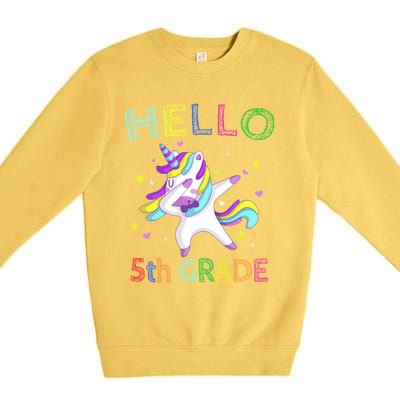 Hello 5Th Grade Teacher Unicorn Back To School Meaningful Gift Premium Crewneck Sweatshirt