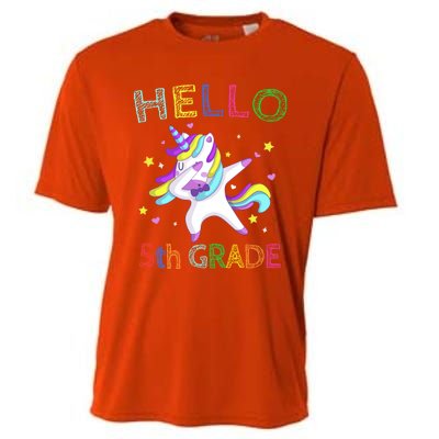 Hello 5Th Grade Teacher Unicorn Back To School Meaningful Gift Cooling Performance Crew T-Shirt