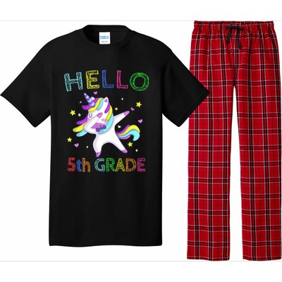 Hello 5Th Grade Teacher Unicorn Back To School Meaningful Gift Pajama Set