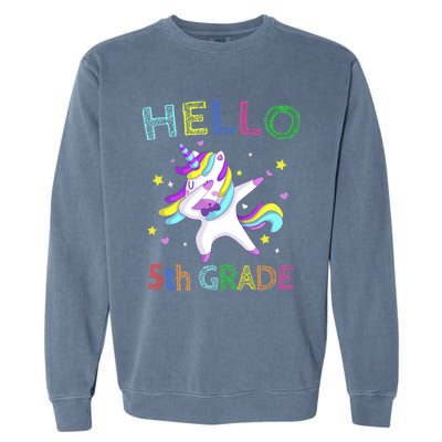 Hello 5Th Grade Teacher Unicorn Back To School Meaningful Gift Garment-Dyed Sweatshirt