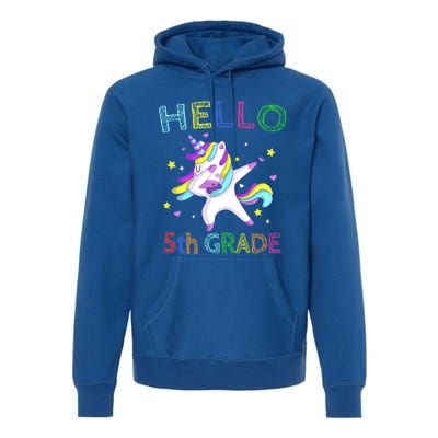 Hello 5Th Grade Teacher Unicorn Back To School Meaningful Gift Premium Hoodie