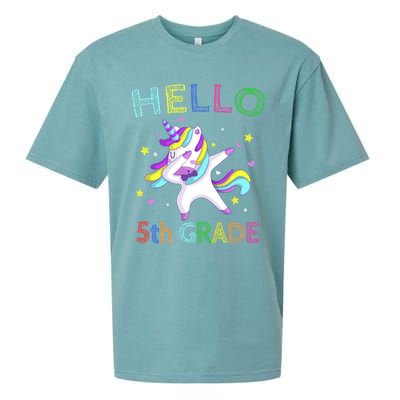 Hello 5Th Grade Teacher Unicorn Back To School Meaningful Gift Sueded Cloud Jersey T-Shirt