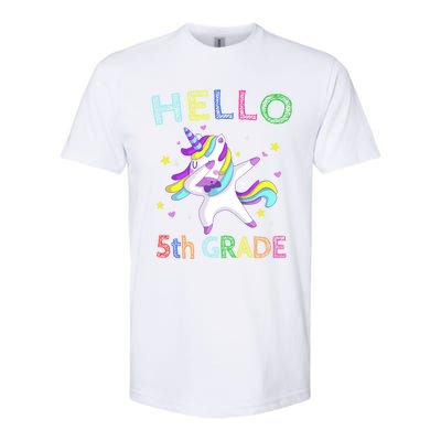 Hello 5Th Grade Teacher Unicorn Back To School Meaningful Gift Softstyle CVC T-Shirt