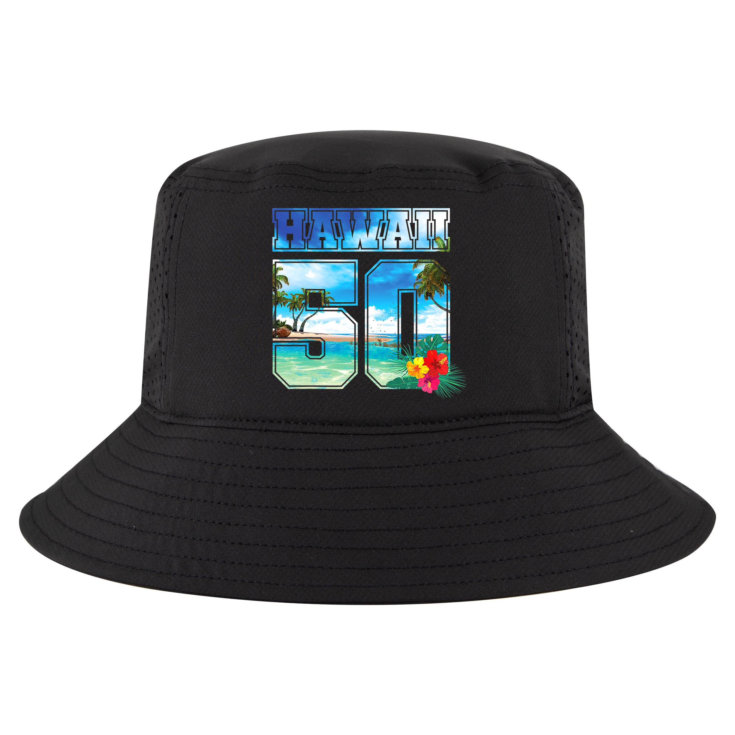 Hawaii 50th State Hawaii Hibiscus 50 Cool Comfort Performance Bucket Hat