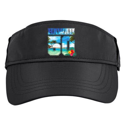 Hawaii 50th State Hawaii Hibiscus 50 Adult Drive Performance Visor