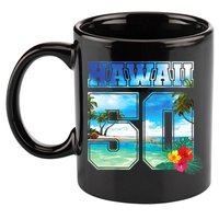 Hawaii 50th State Hawaii Hibiscus 50 11oz C Handle Ceramic Mug