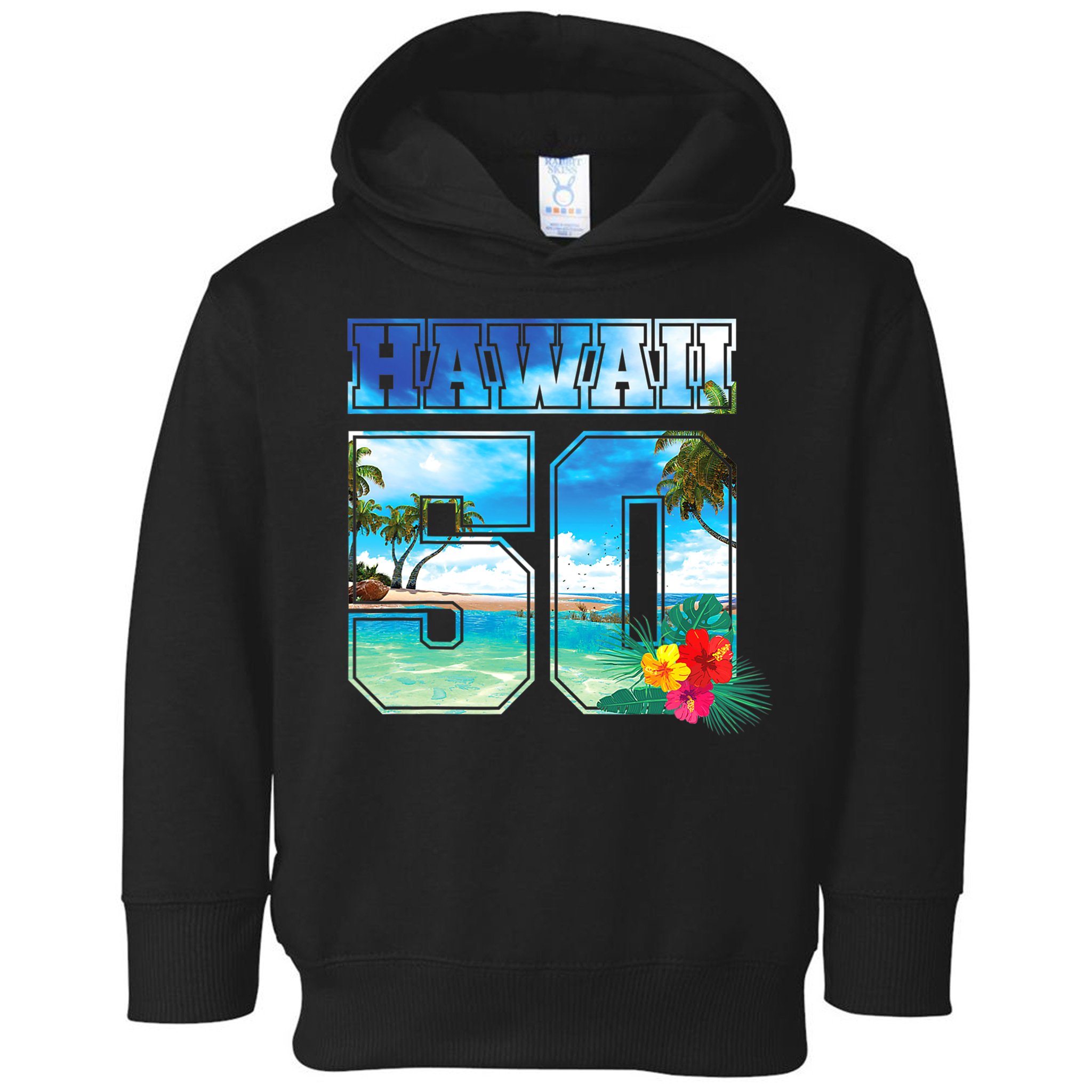 Hawaii 50th State Hawaii Hibiscus 50 Toddler Hoodie