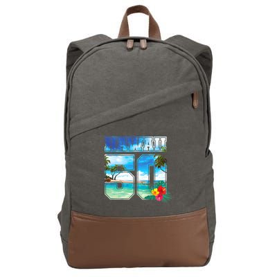 Hawaii 50th State Hawaii Hibiscus 50 Cotton Canvas Backpack